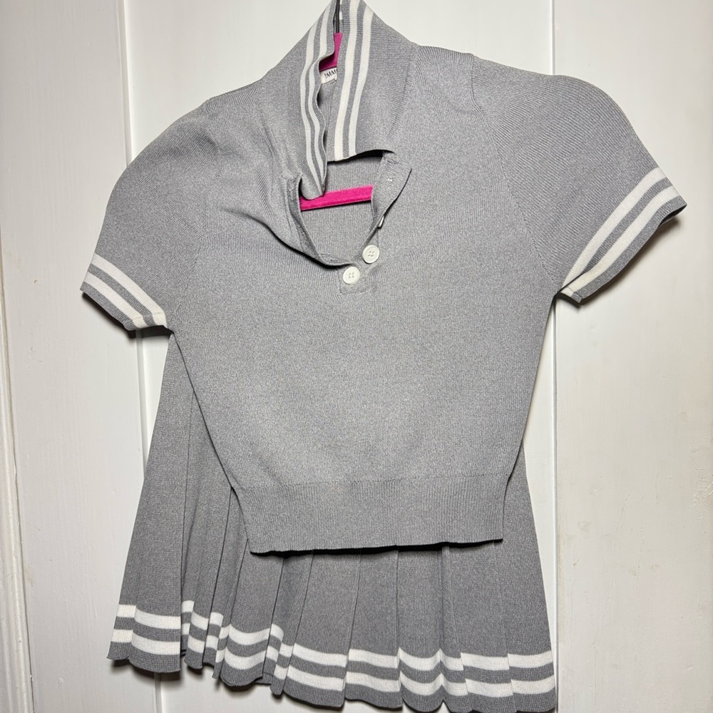 Coord Preppy Collared Top With Matching Pleated S… - image 5